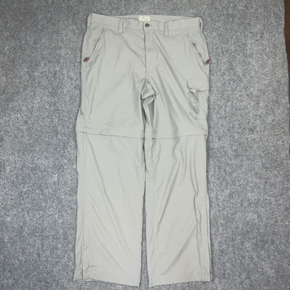 Bob Timberlake Pants Mens Size 38 Gray Convertible Cargo Hiking Fishing Outdoors